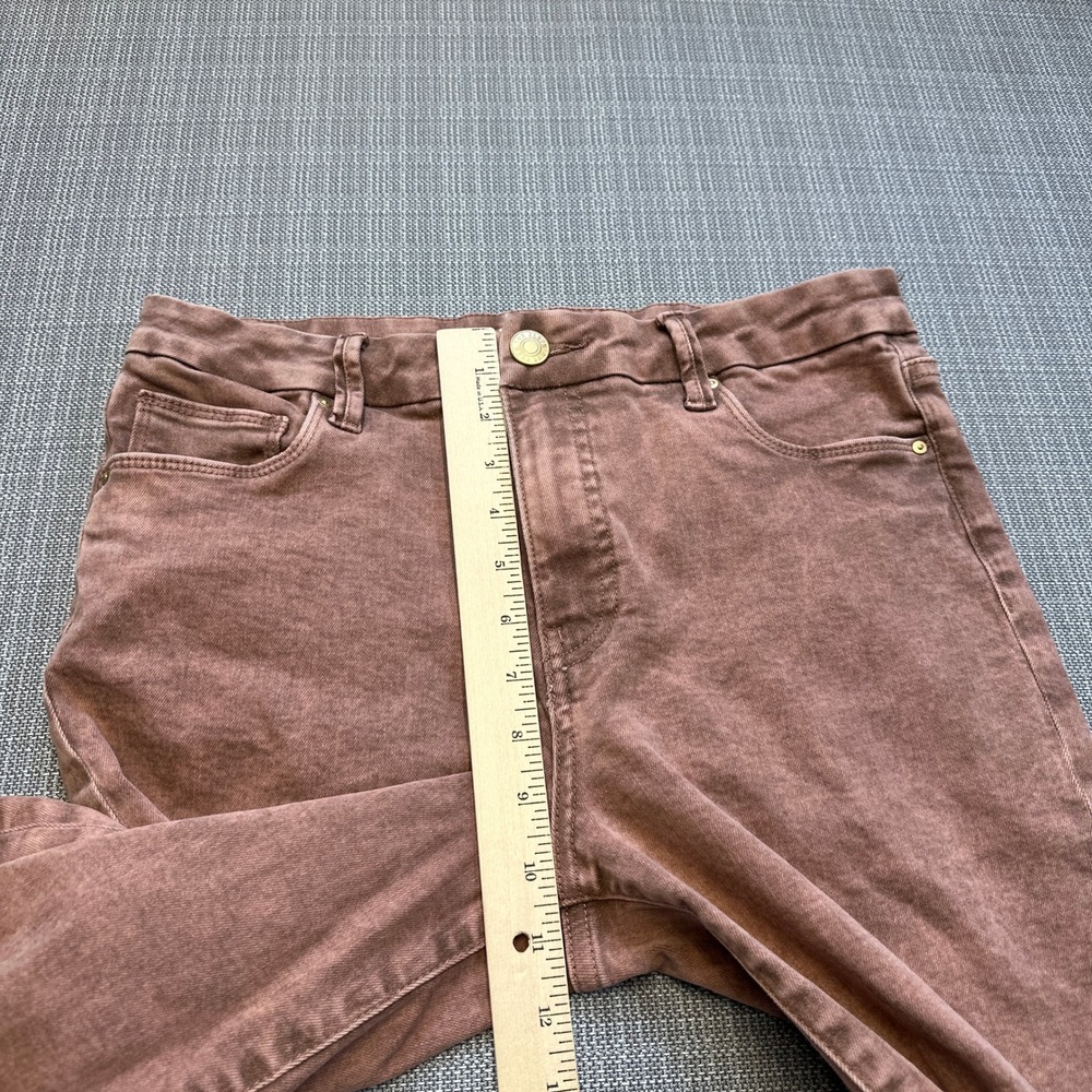 Kut from the Kloth Meg Fab Ab Wide Leg Jeans 6 Mauve High Rise Raw Hem - Picture 8 of 11